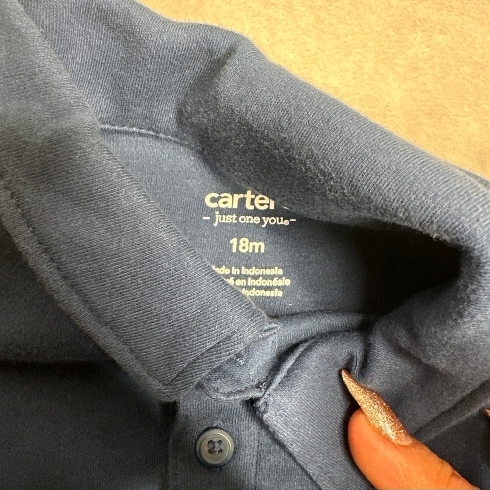Carter's Baby's Just One You Polo & Overall Blue Sharks Size 18M new no tag - Picture 10 of 10